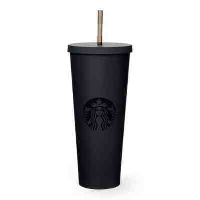 Starbucks Reusable Cold Cup Matte Black Acrylic Tumbler 2015 Dot Collection - Sold on eBay Nov, 11th 2018 for $59.95