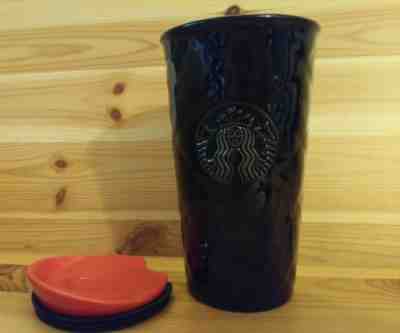 Starbucks 2015 Black Quilted Cushion Ceramic10 oz.Traveler Tumbler with Red Lid - Sold on eBay Nov, 10th 2018 for $29.95