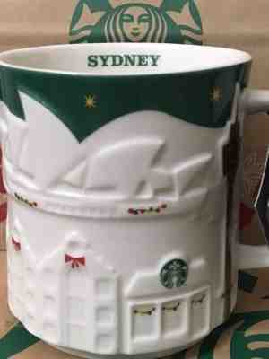 NEW Starbucks 2015 SYDNEY Australia Christmas Green relief 18 oz mug NEW! - Sold on eBay Nov, 10th 2018 for $59.99