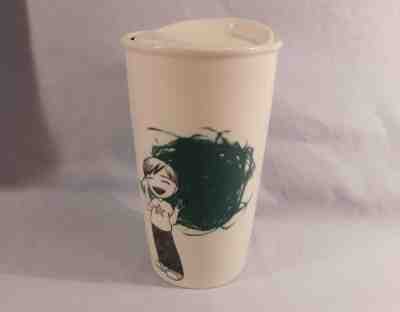 Starbucks 2015 Ceramic Travel Tumbler "Boy Finger Painting Green Dot"  - NWT - Sold on eBay Nov, 10th 2018 for $13.00