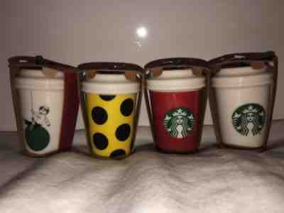 4 X Starbucks Ornament Lot 2015 Christmas Yellow Dot red white boy Brand New! - Sold on eBay Nov, 9th 2018 for $15.99