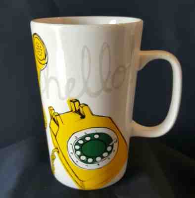 Starbucks HELLO Yellow Telephone Coffee Mug Cup 16oz 2015  - Sold on eBay Nov, 9th 2018 for $19.99