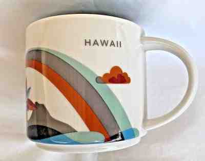 STARBUCKS Hawaii You Are Here Series Coffee Mug Cup - 2015 Aloha Palm Tree Surf - Sold on eBay Nov, 9th 2018 for $29.69