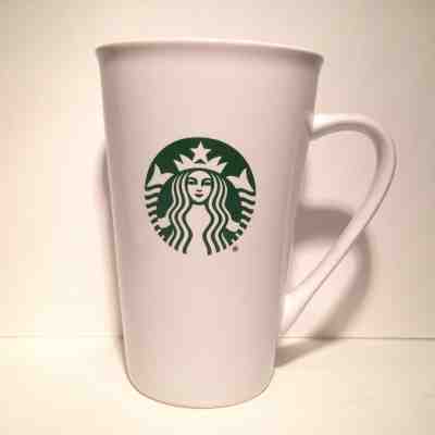 2015 Starbucks 14.67 fl oz Coffee Tea Green Mermaid Print White Tall Ceramic Mug - Sold on eBay Nov, 9th 2018 for $5.00