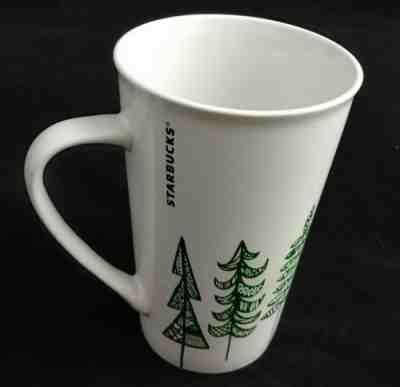 Starbucks 2015 Green Trees Tall Holiday Christmas Coffee Cup Mug 14 oz - Sold on eBay Nov, 9th 2018 for $10.00