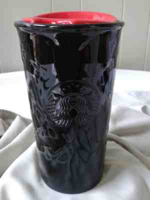 Starbucks Black Quilted Red Lid Ceramic Travel Cup Tumbler 12 Oz.  2015. NWOT. - Sold on eBay Nov, 8th 2018 for $20.00