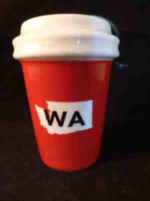 Starbucks 2016 Holiday WA Washington State Cup Ceramic Ornament  - Sold on eBay Nov, 14th 2018 for $5.00