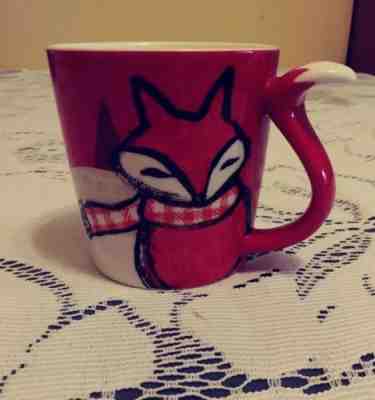 Starbucks Coffee Mug 2016 Red Fox Scarf Holiday Tail Handle Large 12 oz new - Sold on eBay Nov, 11th 2018 for $8.00