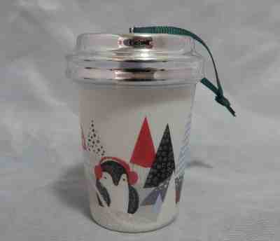  2016 Starbucks Ornament Penguin  To Go Cup - Sold on eBay Nov, 10th 2018 for $11.00