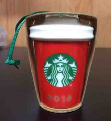 New Starbucks Red 2016 Mini Travel Mug Ornament - Sold on eBay Nov, 10th 2018 for $6.99
