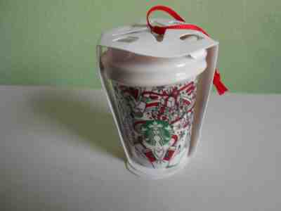 NEW 2017 Starbucks Coffee Siren Heart Red Cup Ceramic Christmas Tree Ornament  - Sold on eBay Nov, 18th 2018 for $4.99