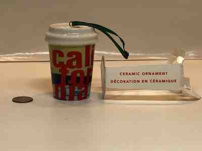New Starbucks California Ceramic Christmas Holiday Ornament 2017 - Sold on eBay Nov, 17th 2018 for $8.49