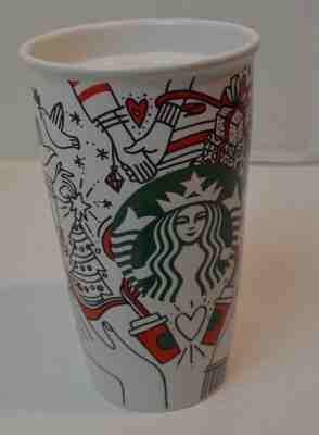  Siren Mermaid Starbucks Holiday 2017 White/Red Dot Travel MugCeramic Red Dot - Sold on eBay Nov, 14th 2018 for $14.57