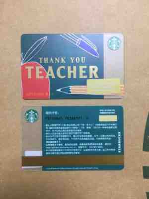 New Starbucks 2018 China Thank You Teacher Gift Card RMB100 - Sold on eBay Nov, 18th 2018 for $3.99