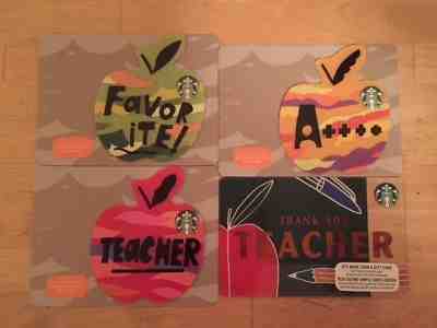 Canada Series Starbucks "MINI TEACHER 2018 SET" (4) Gift Cards - New No Value - Sold on eBay Nov, 17th 2018 for $3.75