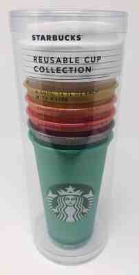 Starbucks Reusable Cup 2018 Holiday Collection 16 Oz Limited Edition 6 Cups/Lids - Sold on eBay Nov, 5th 2018 for $24.99