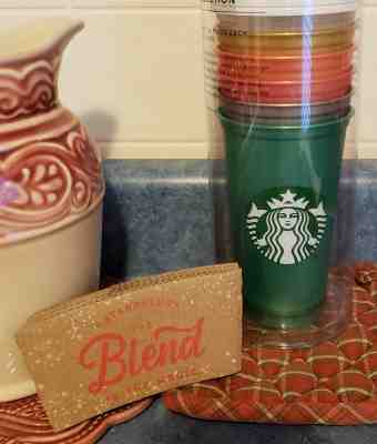  STARBUCKS Set of 6 REUSABLE 16 oz CUPS, LIDS, SLEEVES 2018 Limited Edition NEW  - Sold on eBay Nov, 5th 2018 for $25.99