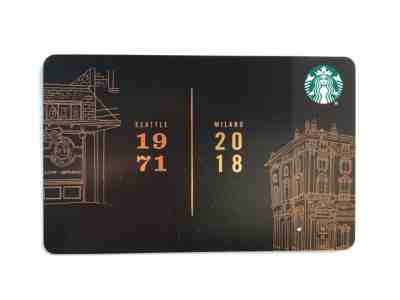 New 2018 Starbucks Gift Card Seattle 1971 Milano 2018 - Sold on eBay Sep, 8th 2018 for $2.00