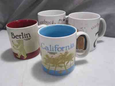 Starbucks Coffee Mugs 2004 Kona 2013 Berlin 1994 Taipei 2010 California - Sold on eBay Nov, 18th 2018 for $28.66