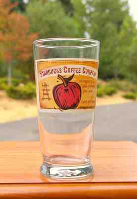 Starbucks Coffee Company 2002 Apple Crate Label Drinking Glass 6 1/4" Tall - Sold on eBay Sep, 19th 2018 for $20.00