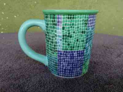  2002 Starbucks Blue Green Purple Mosaic Coffee Mug Tea Cup 16oz - Sold on eBay Sep, 18th 2018 for $21.50
