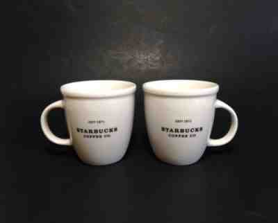 2 Starbucks Coffee 6oz Demitasse Abbey Mugs Espresso Small White Barista 2002 - Sold on eBay Sep, 14th 2018 for $12.99