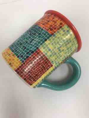 Starbucks Coffee Mug Mosaic Orange Red Green Teal Barista 2002 18 oz. Ceramic - Sold on eBay Sep, 7th 2018 for $22.00