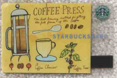 Starbucks 2003 Coffee Press Card  RARE - Sold on eBay Oct, 1st 2018 for $18.99