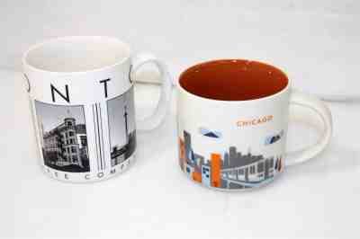 Starbucks 2003 City Scenes Toronto & 2014 You Are Here Chicago Mugs - Sold on eBay Oct, 1st 2018 for $9.99