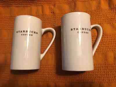 2 Starbucks White Coffee Cup/  Cocoa Mug Tall 12 ounces 2003 - Sold on eBay Sep, 30th 2018 for $6.00
