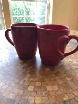 Two Starbucks Barista Red Amore Love Heart 2003 Coffee Ceramic Mugs - Sold on eBay Sep, 27th 2018 for $5.00
