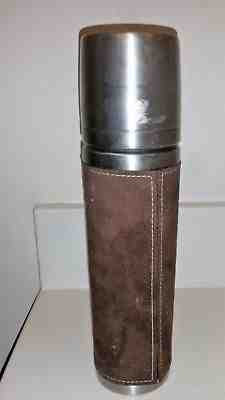 STARBUCKS 12oz. Barista Thermos with Brown Leather Sleeve  - Sold on eBay Sep, 24th 2018 for $5.00