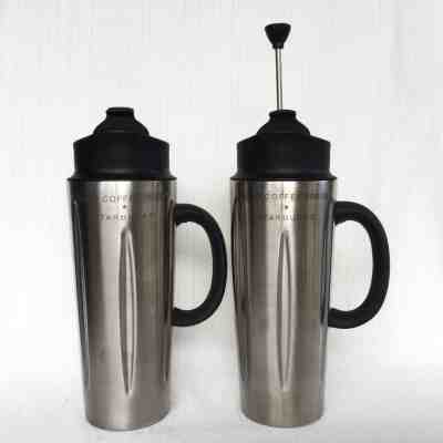 Starbucks Barista Stainless Steel Solo Coffee Press 16oz Travel Mug Cup 2003 - Sold on eBay Sep, 21st 2018 for $13.00