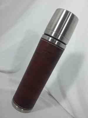 Starbucks Brown Leather Sleeve Stainless Steel Thermos 16 Oz 2003 - Sold on eBay Sep, 19th 2018 for $5.00