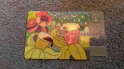 STARBUCKS 2004 Shiny and Mint GOLD Cups in Daffodil Gift Card 14 Years OLD!! - Sold on eBay Sep, 20th 2018 for $4.13