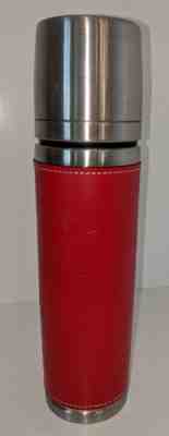 Starbucks Stainless Red Floral Leather Travel Coffee Thermos Tumbler 2004 Sleeve - Sold on eBay Sep, 16th 2018 for $10.99