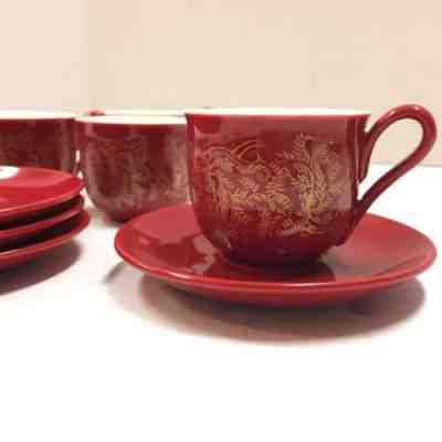 Set Of 4 Starbucks Ceramic 2004 Demi Cup & Saucer - Sold on eBay Sep, 14th 2018 for $12.00