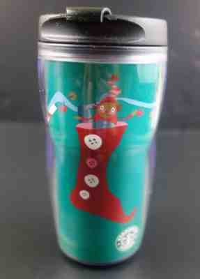 Starbucks Coffee 2004 Christmas Green Red Stockings Travel Tumbler 8 oz  - Sold on eBay Sep, 12th 2018 for $7.99