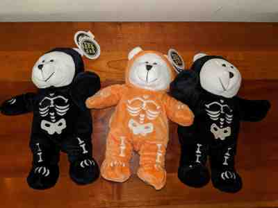 Starbucks Bearista Bear #35 2004 Halloween Skeleton Costume Plush Black & Orange - Sold on eBay Sep, 11th 2018 for $10.00