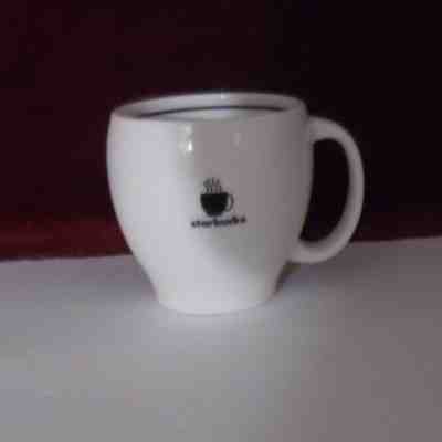 Starbucks Coffee Mug White and Black Abbey Cup Steaming coffee logo 14 oz 2004 - Sold on eBay Sep, 8th 2018 for $6.00
