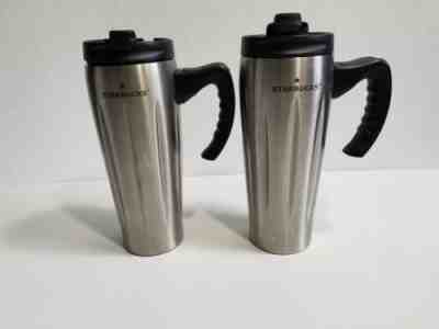 STARBUCKS AROMA SOLO STAINLESS STEEL TRAVEL MUG 16 OZ. 2004 Lot of 2 - Sold on eBay Sep, 6th 2018 for $20.00