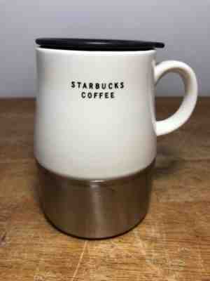 Starbucks Coffee Metal Bottom Ceramic 2004 14 oz Rubber TRAVEL LID Mug Cup USA - Sold on eBay Sep, 4th 2018 for $15.95