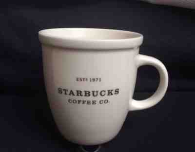 Starbucks Coffee Mug 2006 White Brown Letters Est 1971 - Sold on eBay Nov, 7th 2018 for $17.95