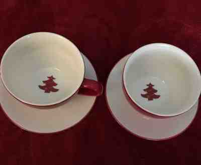 Starbucks Coffee Cup and Saucer Red Embossed Tree Holiday 2006 - Sold on eBay Oct, 31st 2018 for $15.00