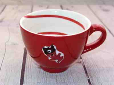 2006 STARBUCKS MUG TEA COFFEE LATTE CUP RED HALLOWEEN ONE-EYED GHOST BOO MONSTER - Sold on eBay Oct, 31st 2018 for $13.99