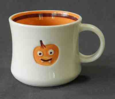 Starbucks 2006 Halloween Orange Pumpkin Jack-o-Lantern Vampire Fangs Coffee Mug - Sold on eBay Oct, 30th 2018 for $9.99