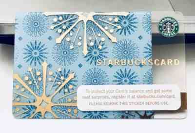 2006 Starbucks Card Golden Snowflakes Old Logo Holiday New #6029 - Sold on eBay Oct, 29th 2018 for $6.99