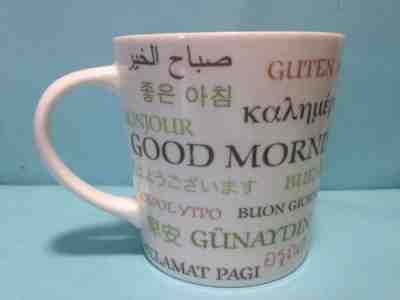 Starbucks White Ceramic Coffee Mug Cup Good Morning Muli-Language 2006 17 Ounce - Sold on eBay Oct, 29th 2018 for $12.40