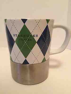 Starbucks Argyle Pattern 2006 Coffee Mug Green Blue Plaid - Sold on eBay Oct, 29th 2018 for $5.00