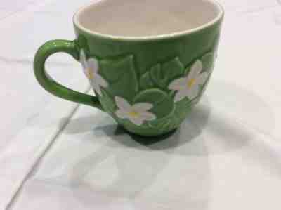 Starbucks Coffee Mug Green Embossed Leaves White Flowers 12oz  Floral 2006 EUC - Sold on eBay Oct, 25th 2018 for $6.50